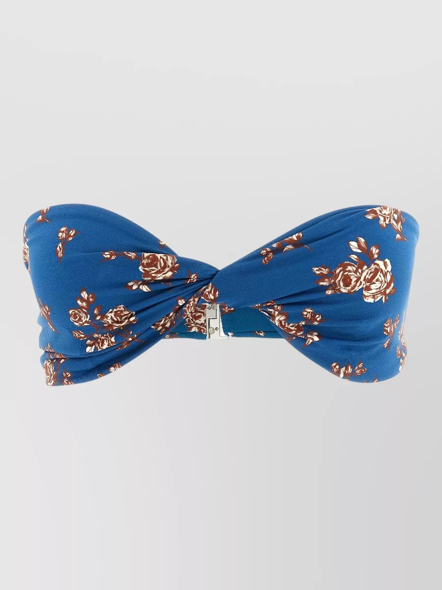 Magda Butrym Floral-Print Off-The-Shoulder Bandeau Bikini Top