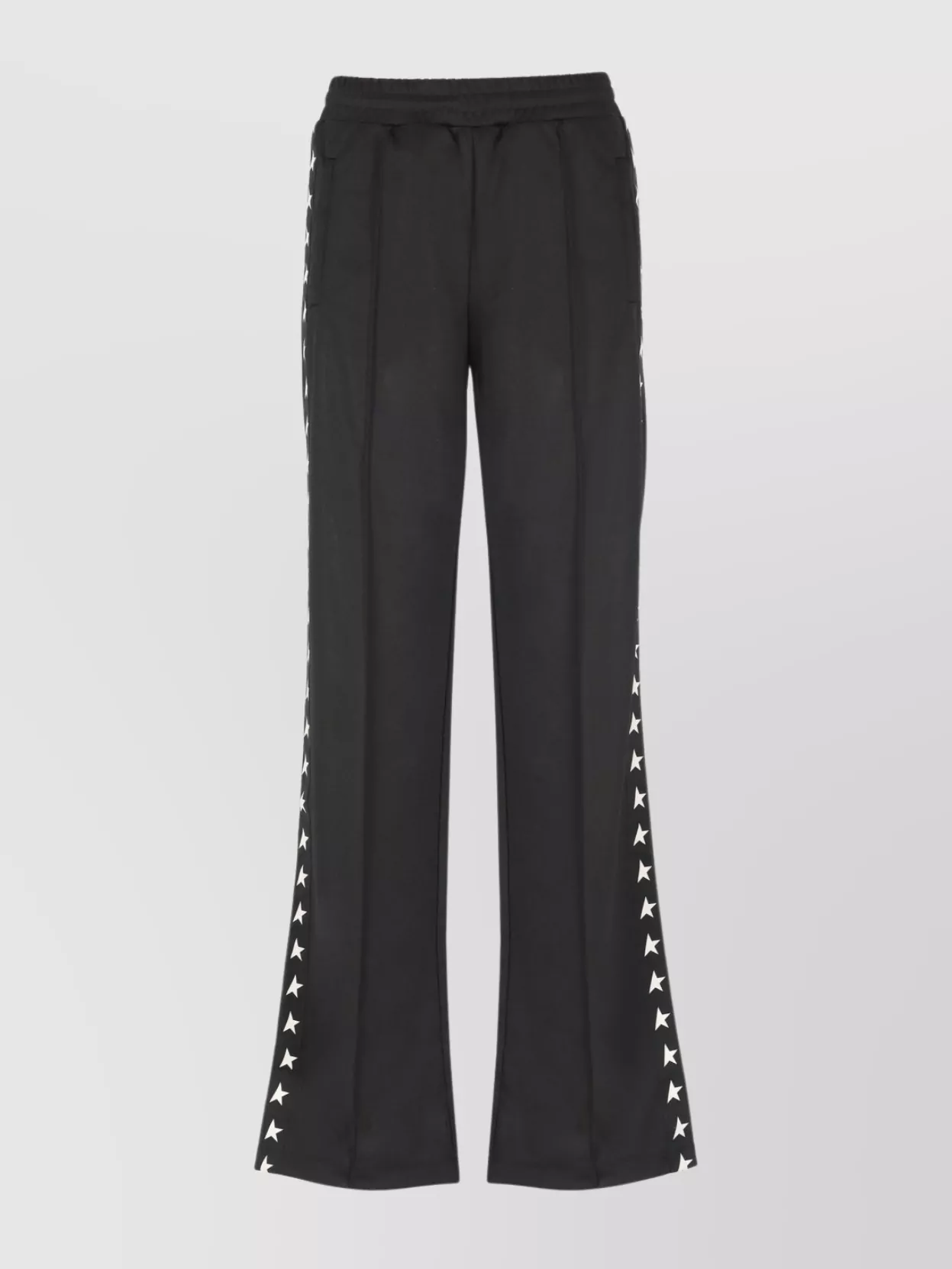 Golden Goose Wide Leg Trousers Star Pattern In Black