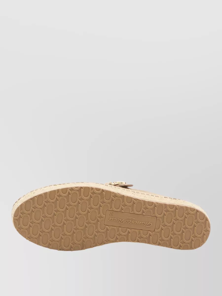 Gianvito Rossi Elda Suede Espadrille Ribbon Ballet Flats