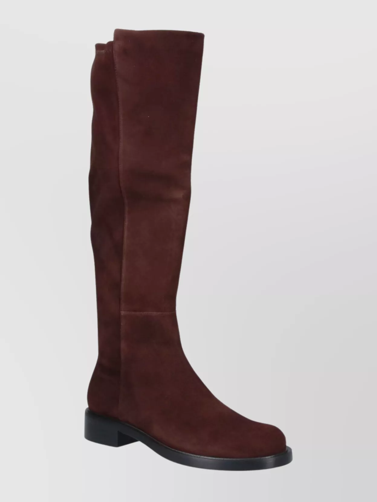 Stuart Weitzman Suede Knee-High Ankle Boots With Block Heel