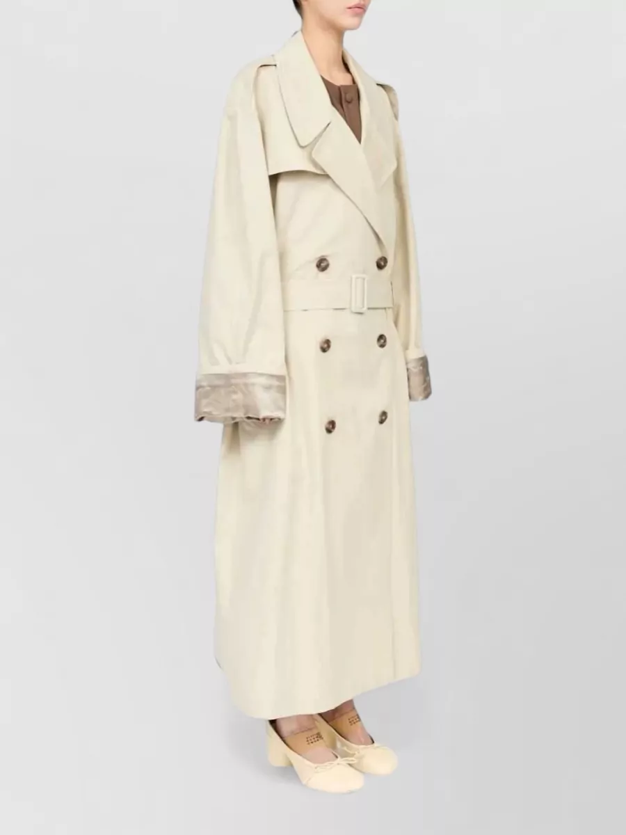Mm6 Maison Margiela Cotton Double-Breasted Belted Trench Coat