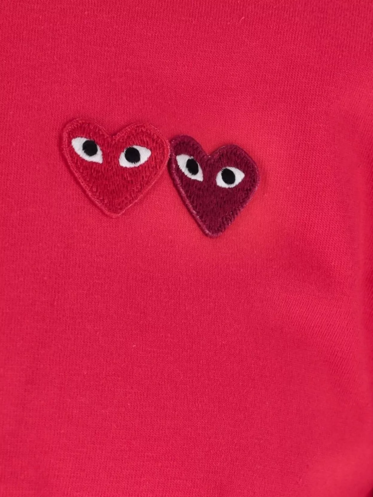 Comme Des Garçons Play Short Sleeve Top Featuring Embroidered Detail