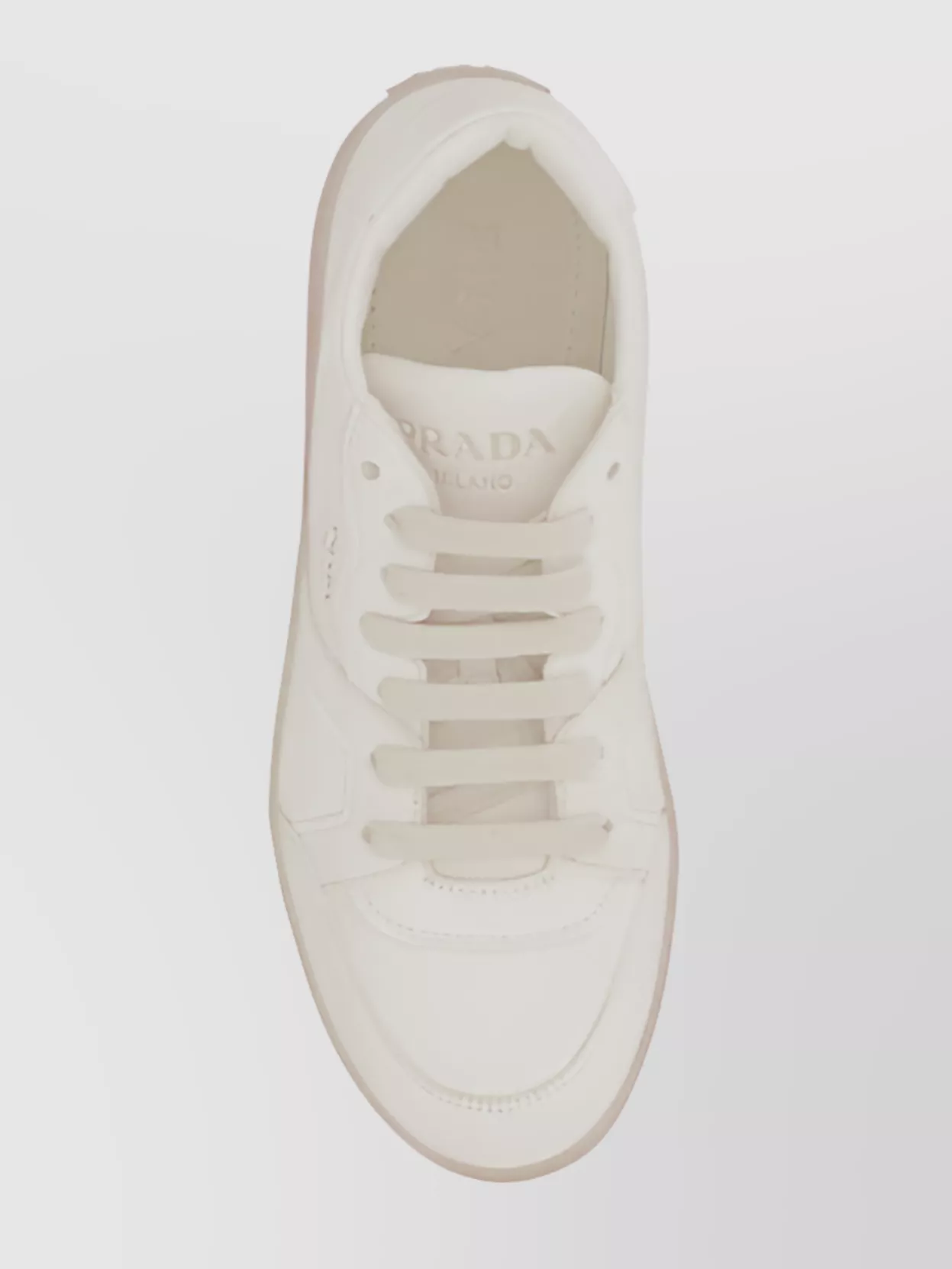 Prada Sophisticated Leather Sneakers Monogram Detail
