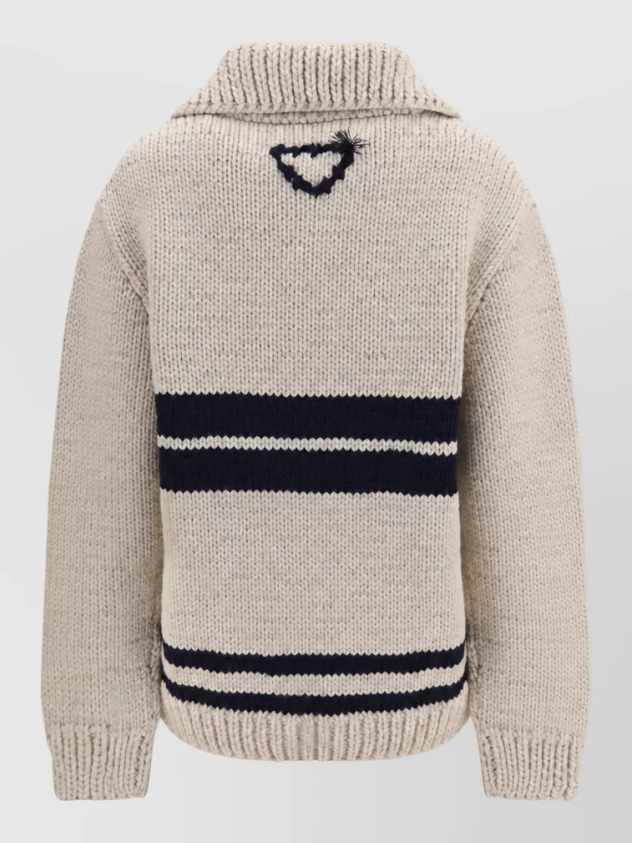 Prada Wool Chunky-Knit Zip Cardigan