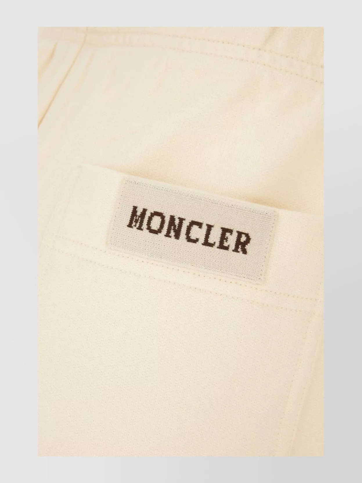 Moncler Cotton Joggers With Elastic Waistband And Back Pocket In Neutral
