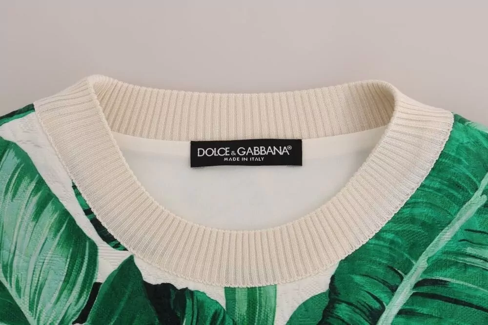 Dolce&Gabbana Silk Cotton Sequined Printed Crewneck Sweatshirt