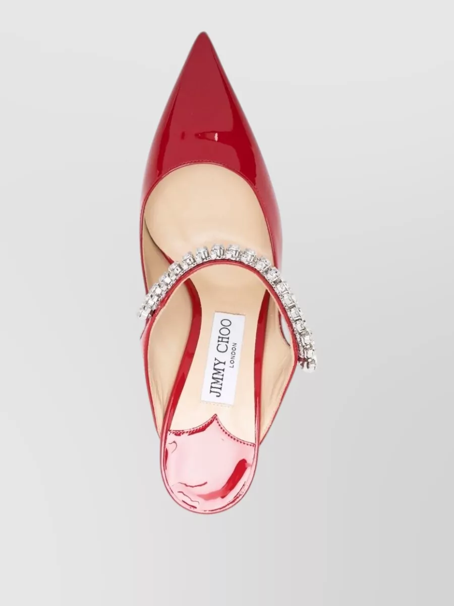 Jimmy Choo Crystal-Embellished Leather Pointed-Toe Pumps