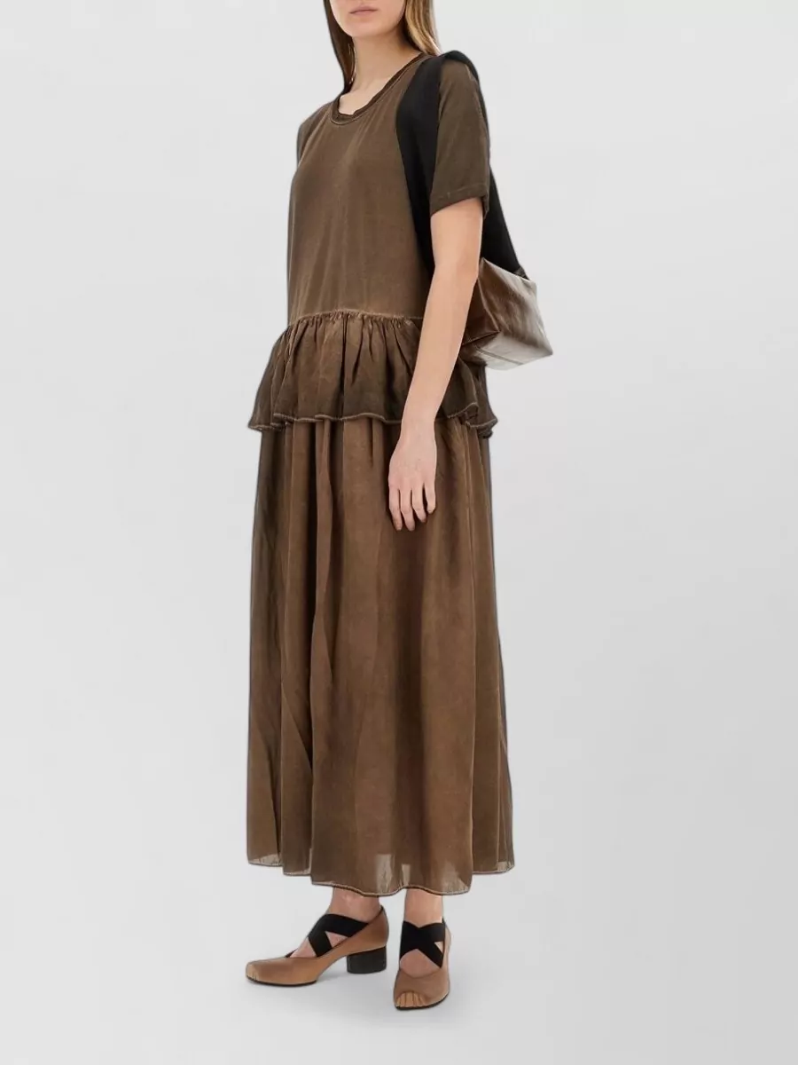 Uma Wang Belted Long-Sleeve Midi Dress