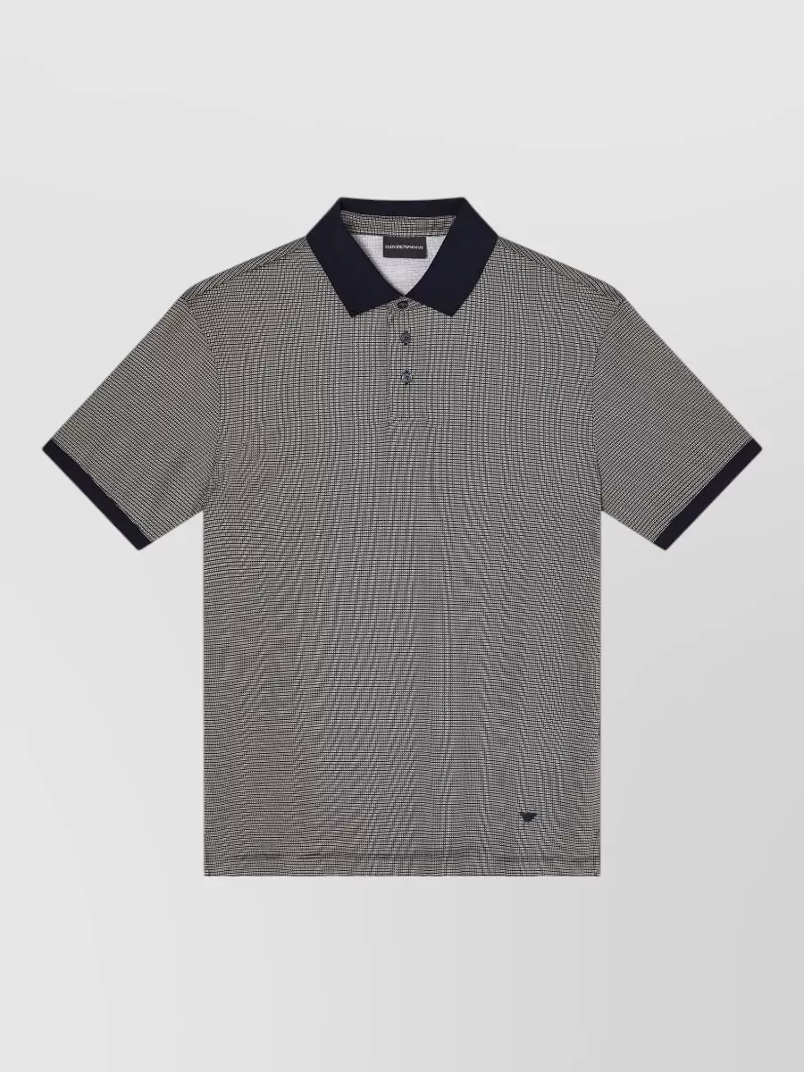 Emporio Armani Geometric-print short-sleeve polo shirt
