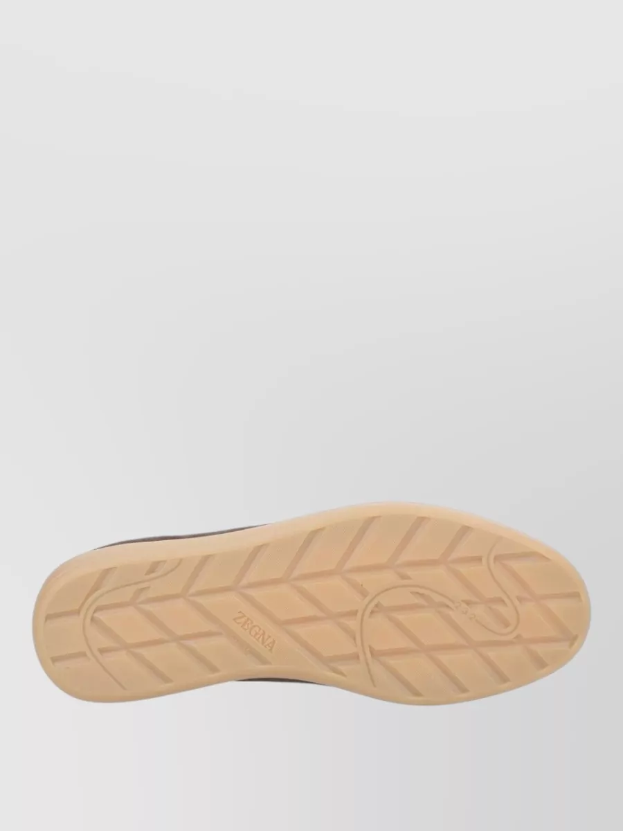 Zegna Low Top Suede Sneakers Round Toe