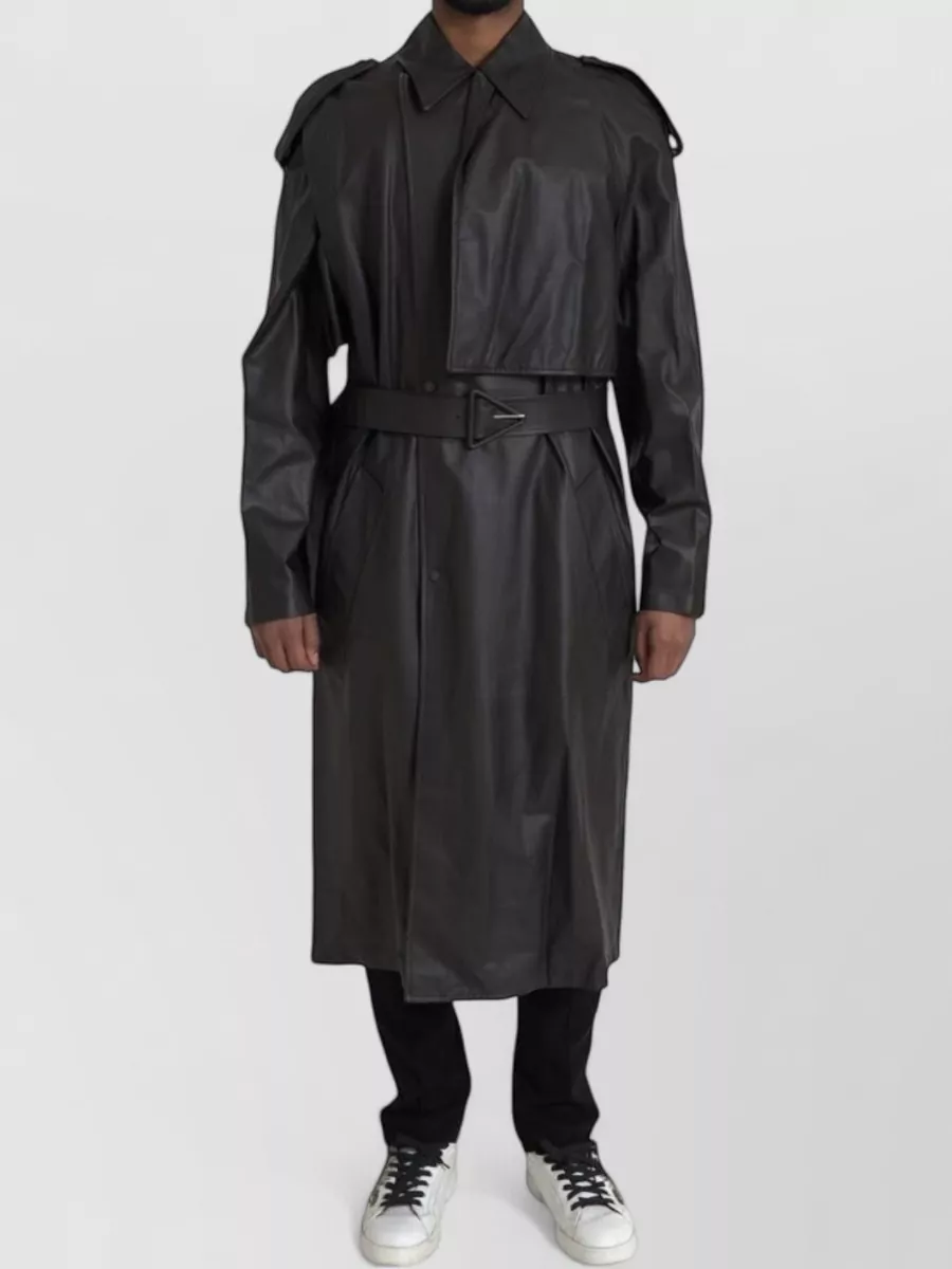 Bottega Veneta Leather belted trench coat