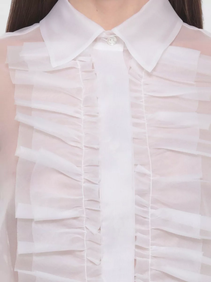 Parosh Silk Draped Long-Sleeve Shirt