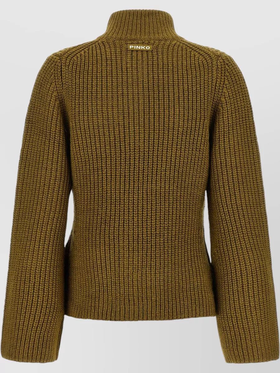 Pinko Ribbed High-Neck Cardigan
