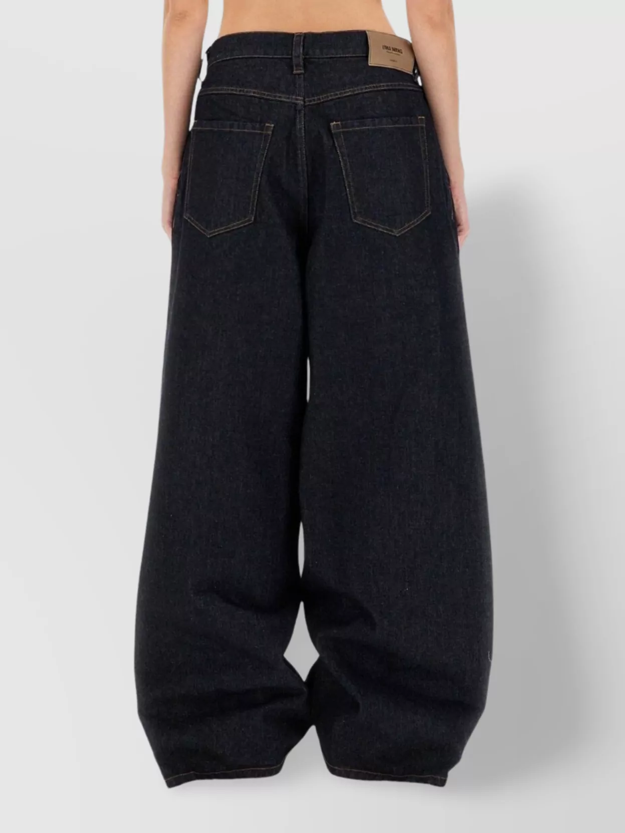 Uma Wang Wide Leg Denim Pants With Belt Loops
