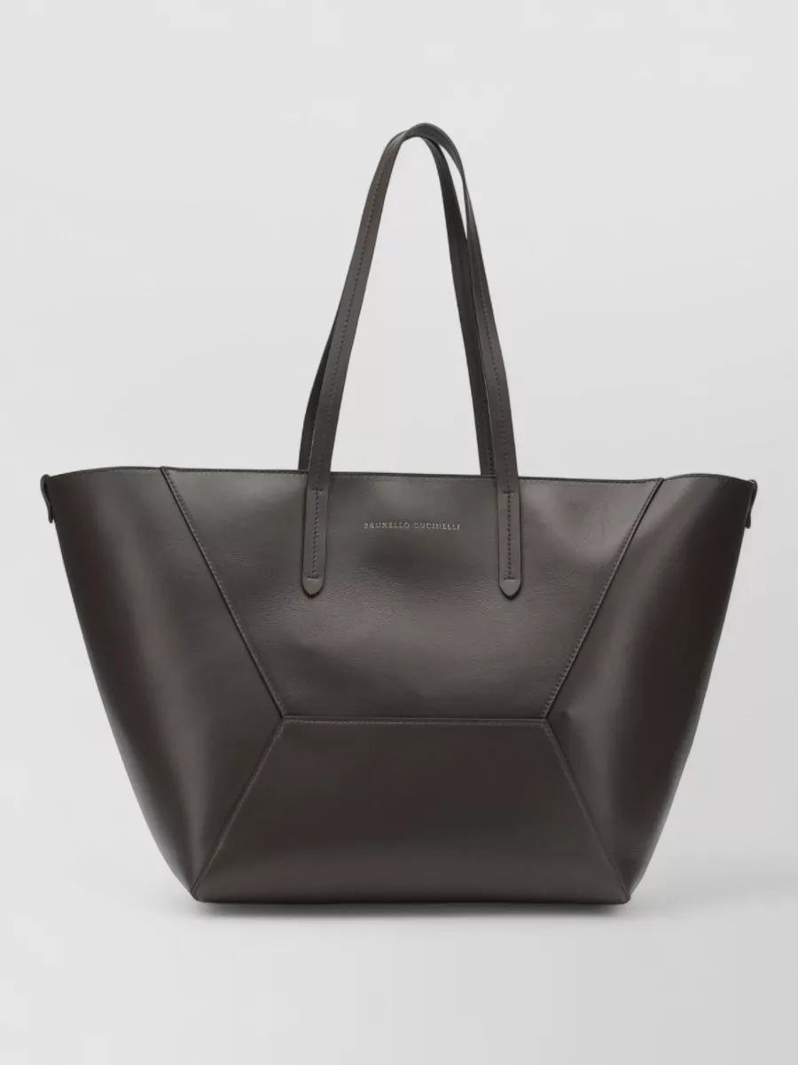 Brunello Cucinelli large leather shoulder bag
