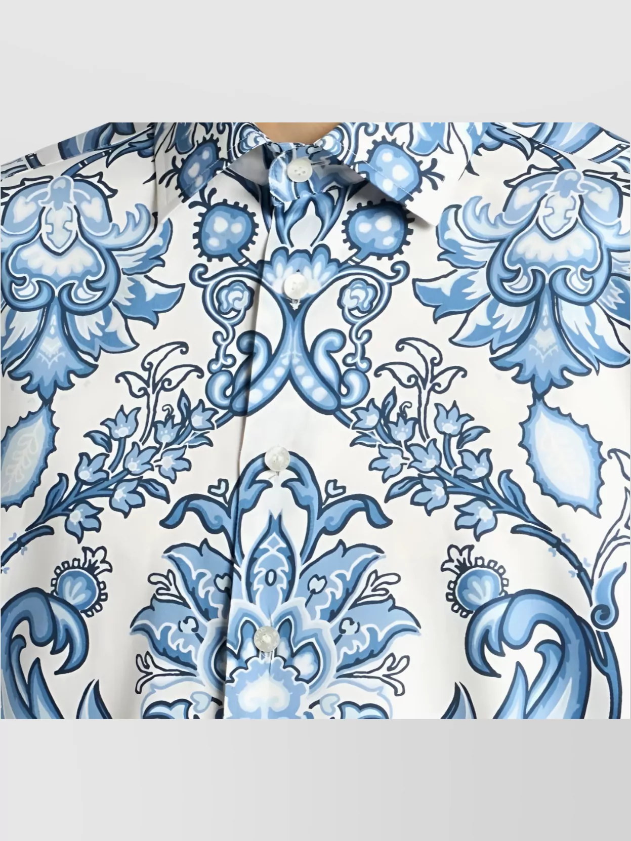 Etro Floral Print Cotton Long Sleeve Shirt