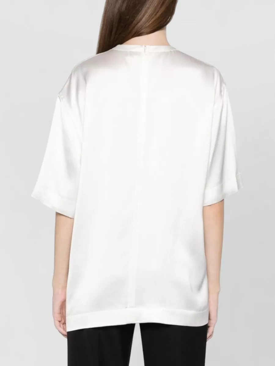 Totême Soft Satin Short Sleeve Top