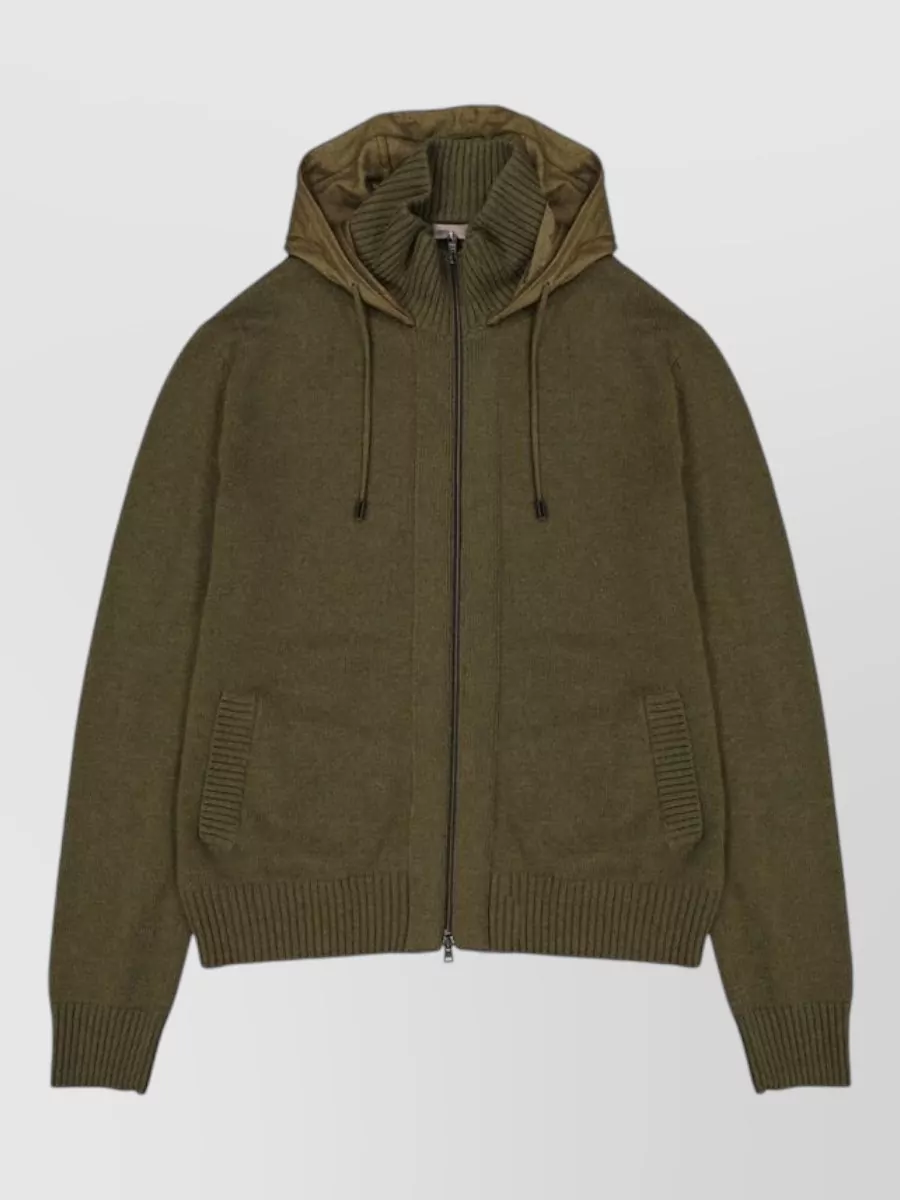 Herno bicolor cashmere hooded jacket