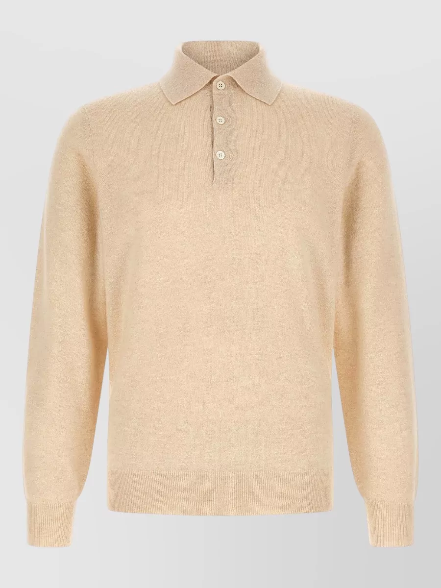 Brunello Cucinelli cashmere long-sleeve polo shirt