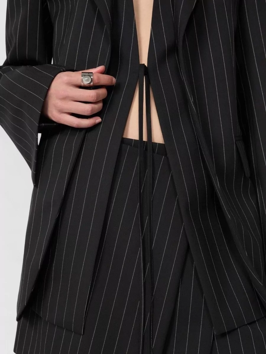 Sportmax Pinstripe Jacket Lapel Neckline Regular Fit
