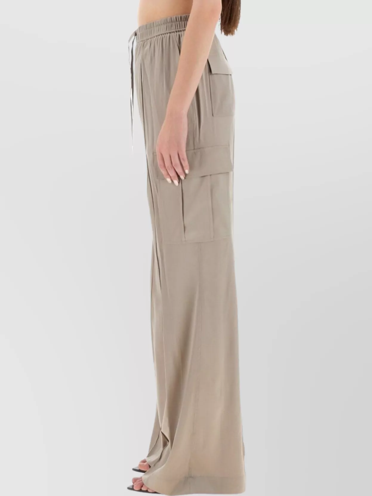 Tom Ford Cargo Pocket Drawstring Elastic Waistband Wide Leg Trousers