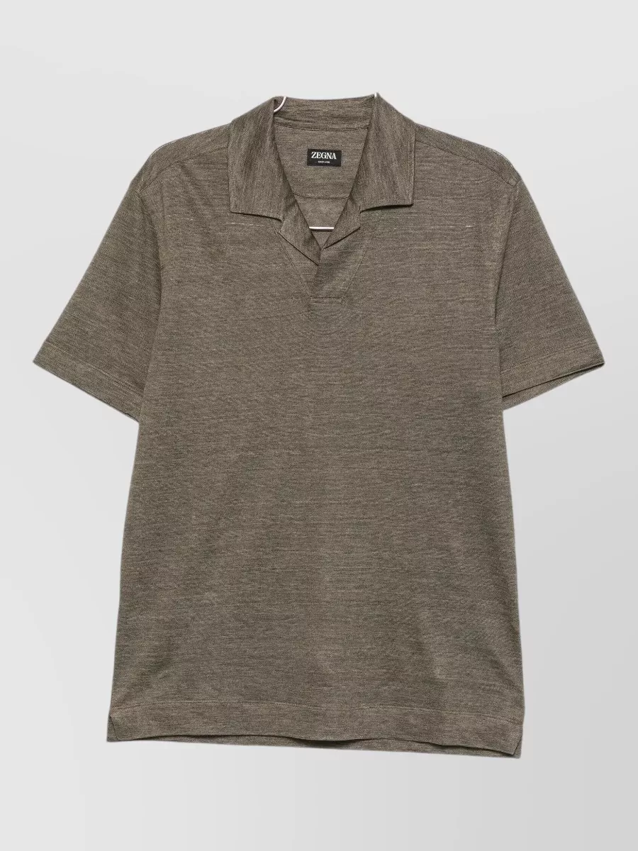 Zegna Linen v-neck polo shirt