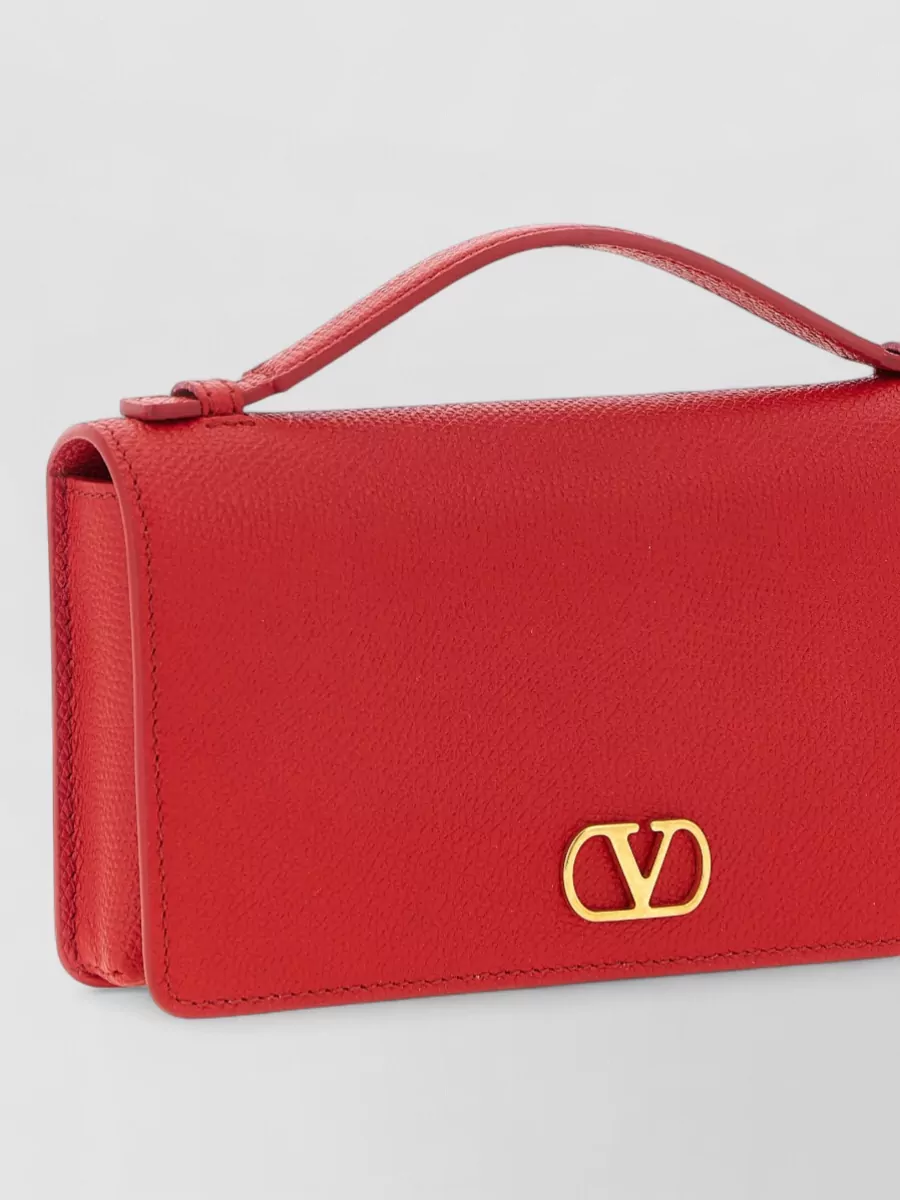 Valentino Garavani Vlogo Signature Leather Clutch Bag