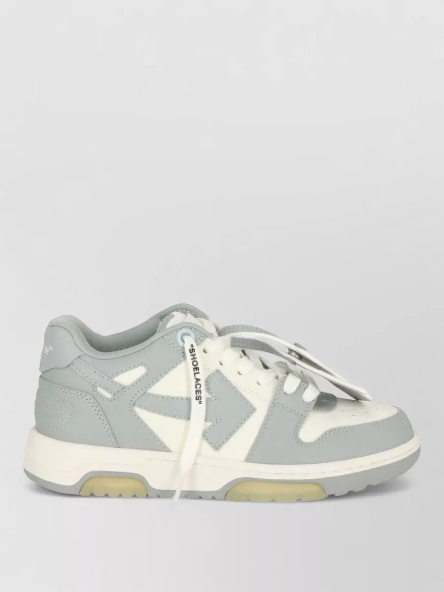 Off-White Leather Lace-Up Sneakers