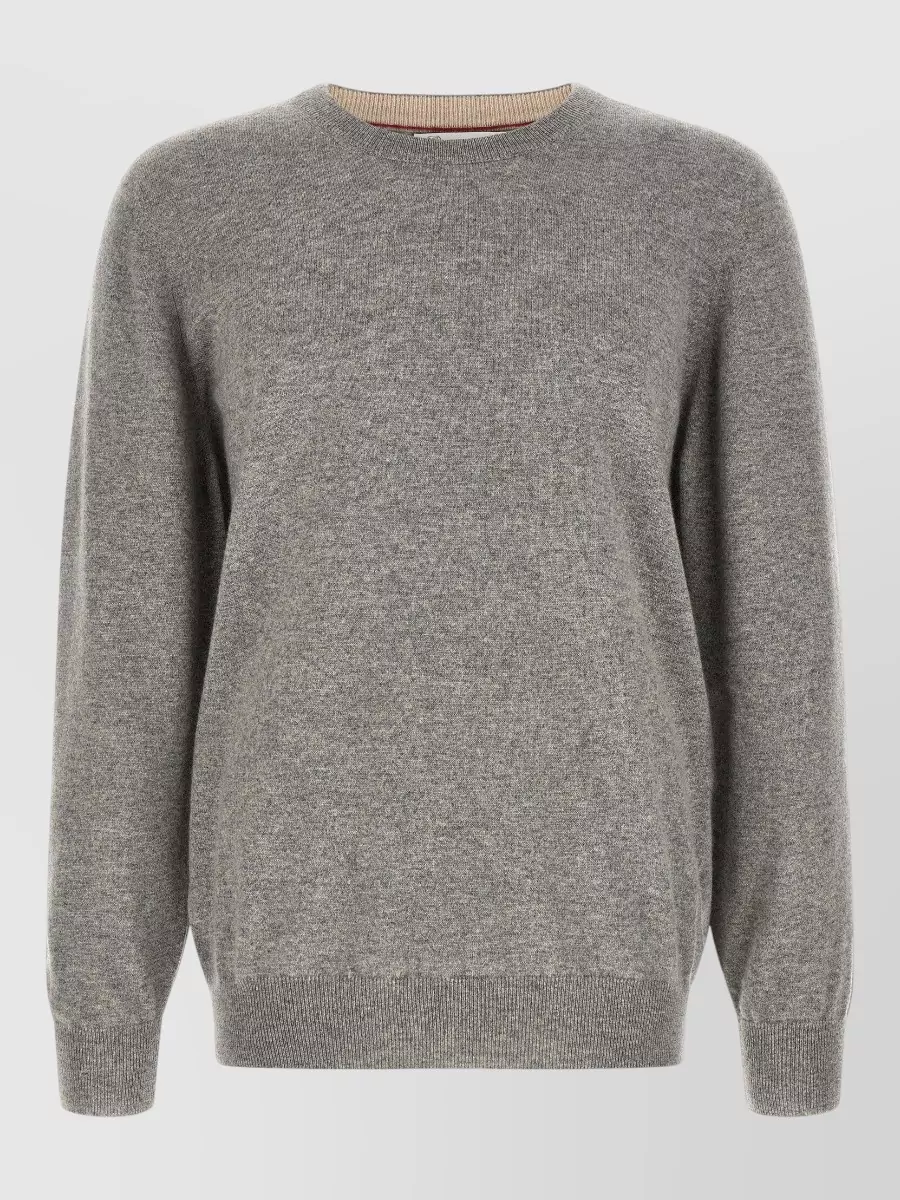 Brunello Cucinelli Cashmere mélange ribbed crewneck sweater