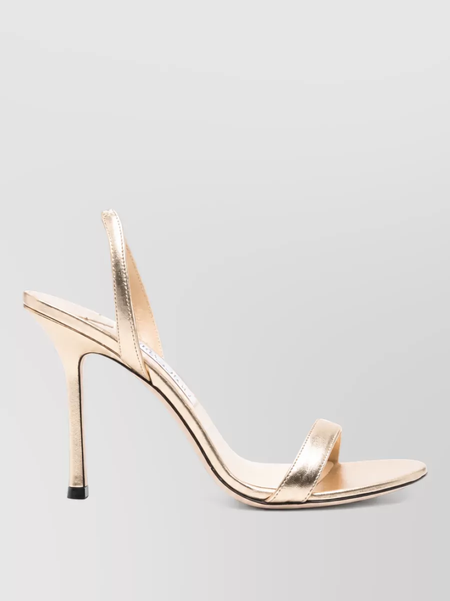 Jimmy Choo Leather Metallic Stiletto Heel Sandals
