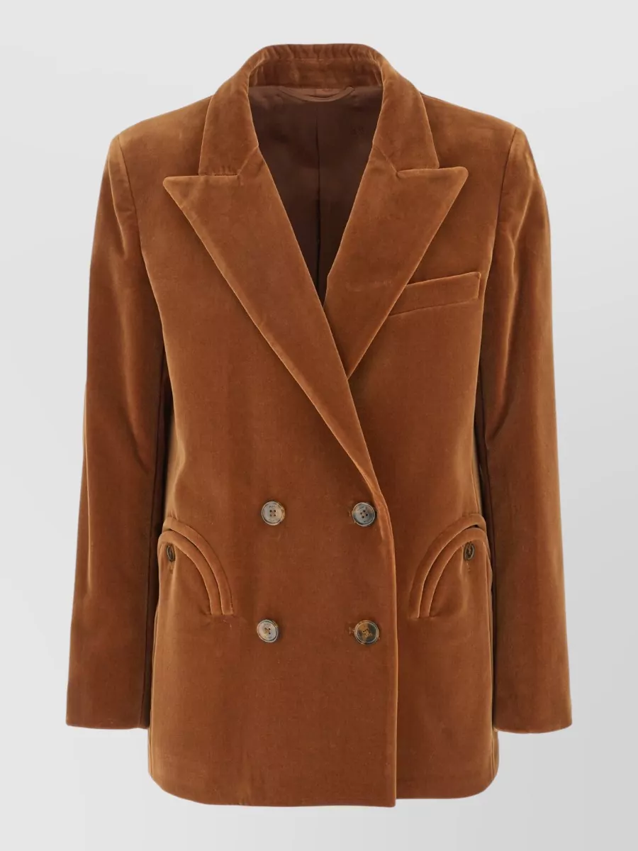 Blazé Milano velvet oversized double-breasted blazer