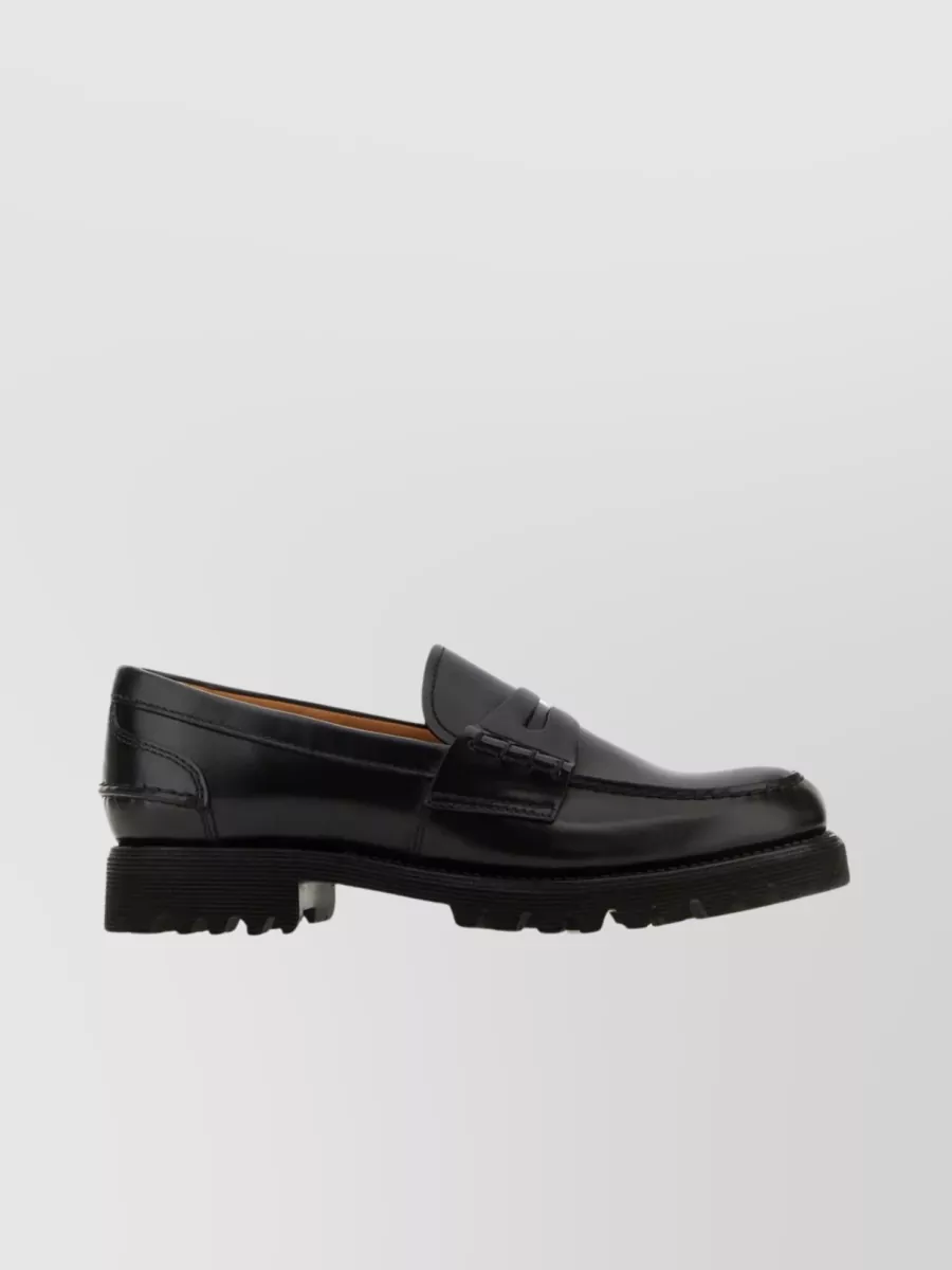 Shop Church's Classic Penny Loafer With Round Toe And Chunky Sole In Black