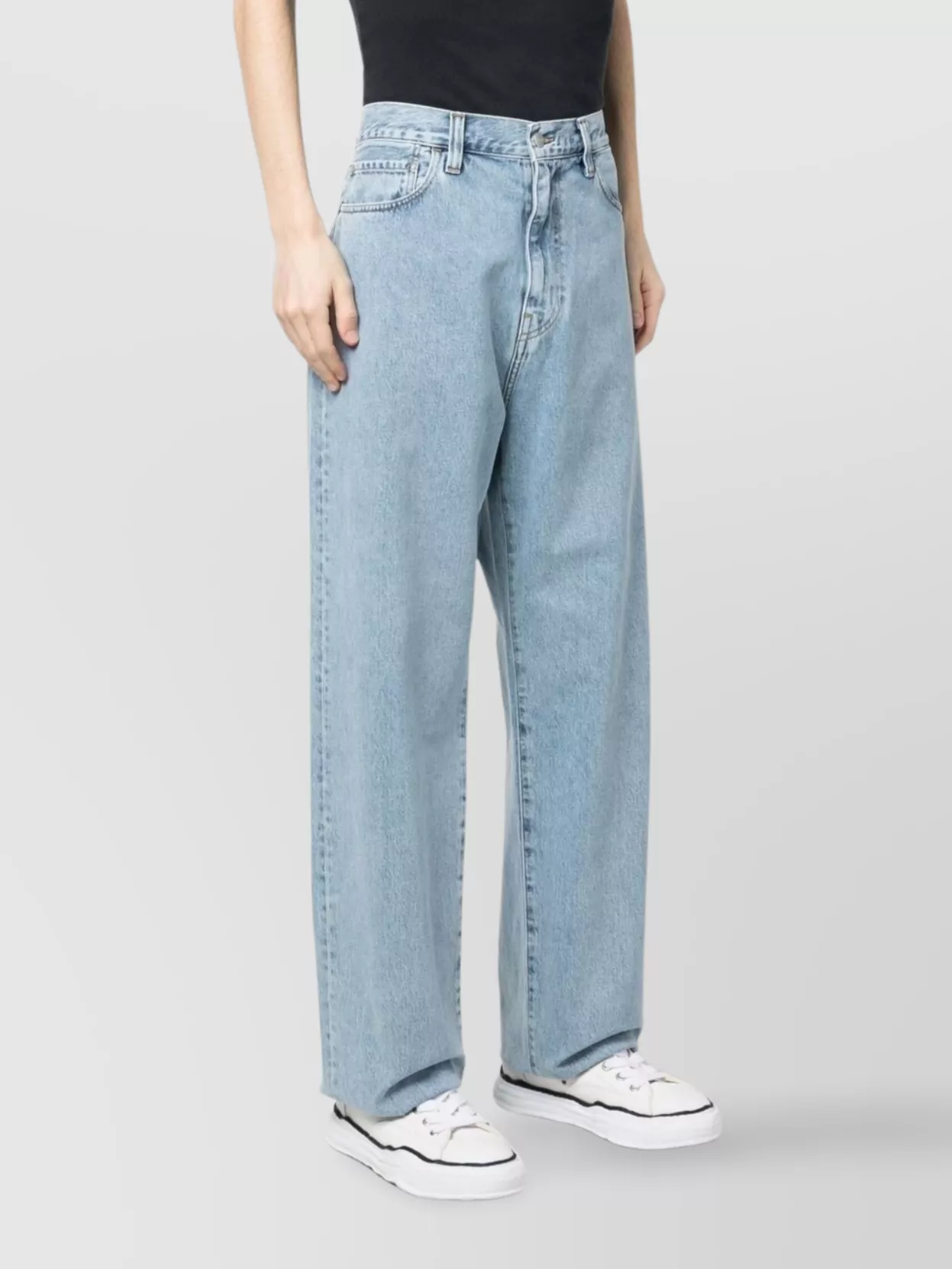 Carhartt Wide Leg Cotton Blend Denim Trousers