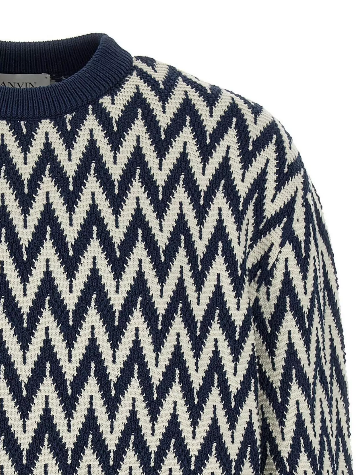 Lanvin Chevron Ribbed Hem Detail Sweater