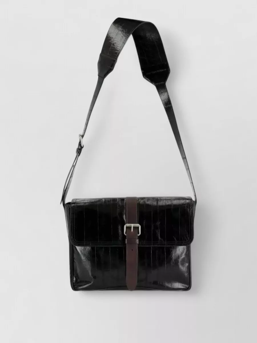 Dries Van Noten Lambskin Paneled Shoulder Bag