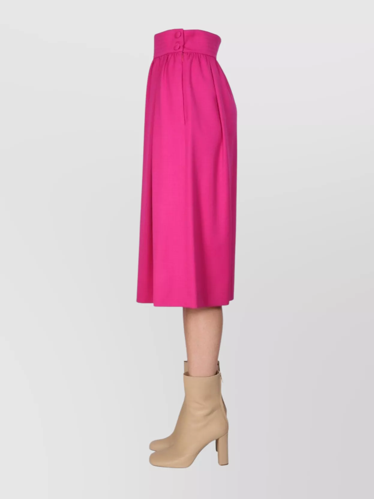 Moschino Pleated Midi Skirt Button Detail