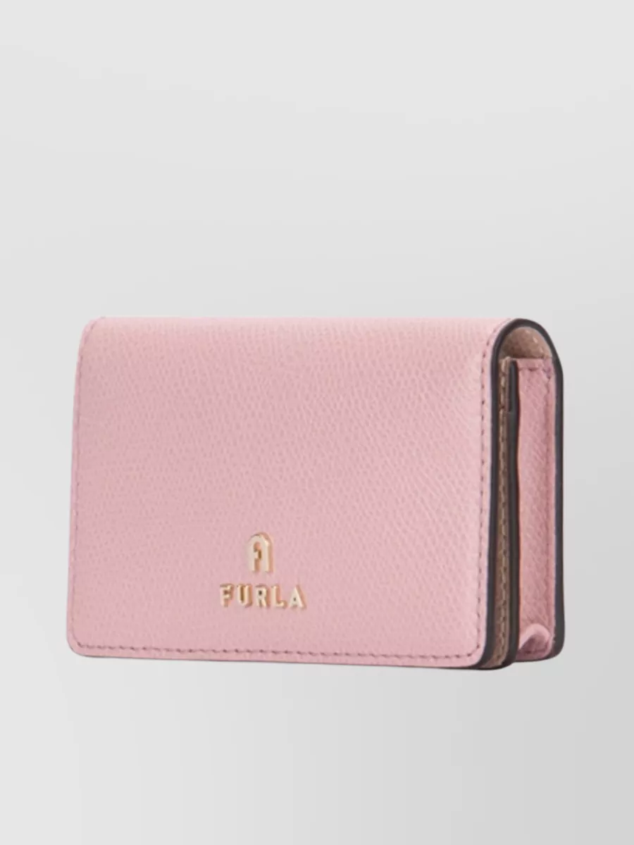 Shop Furla Textured Leather Bifold Wallet In Pink