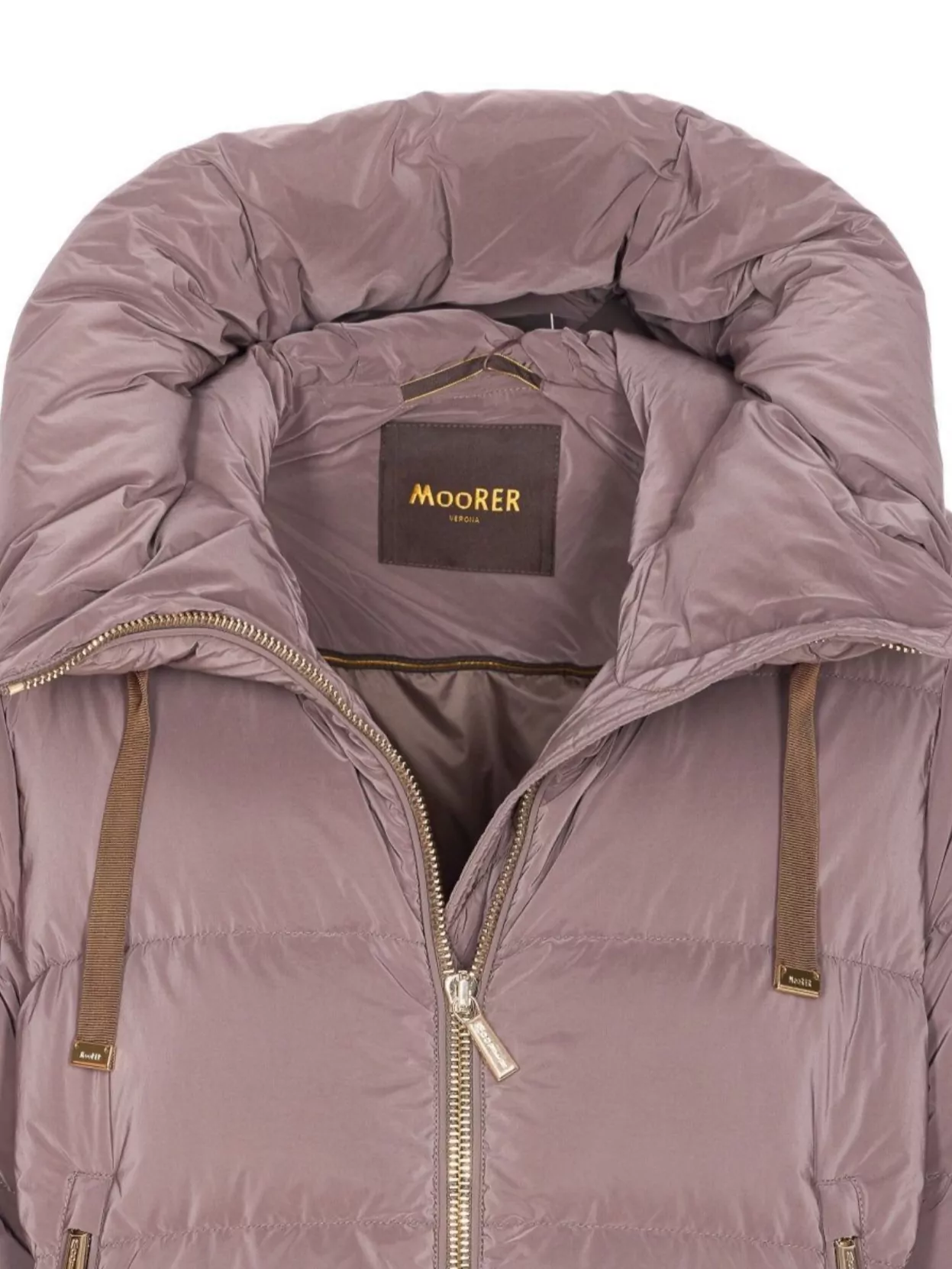 Moorer Hooded Padded Jacket Zip Pockets In Pink