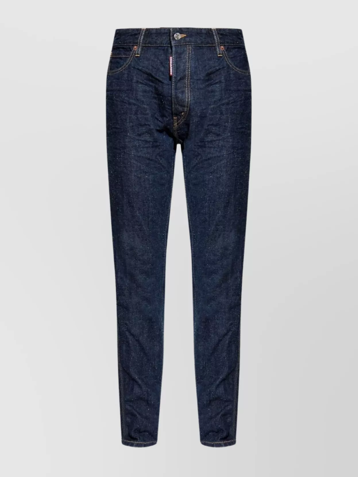 Dsquared2 Straight Leg Five-pocket Trousers With Contrast Stitching In Blue