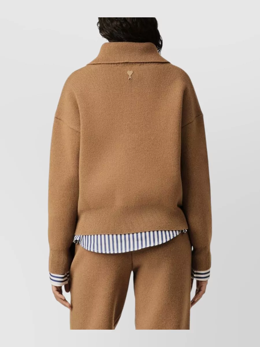 Ami Paris Wool High-Neck Sweater