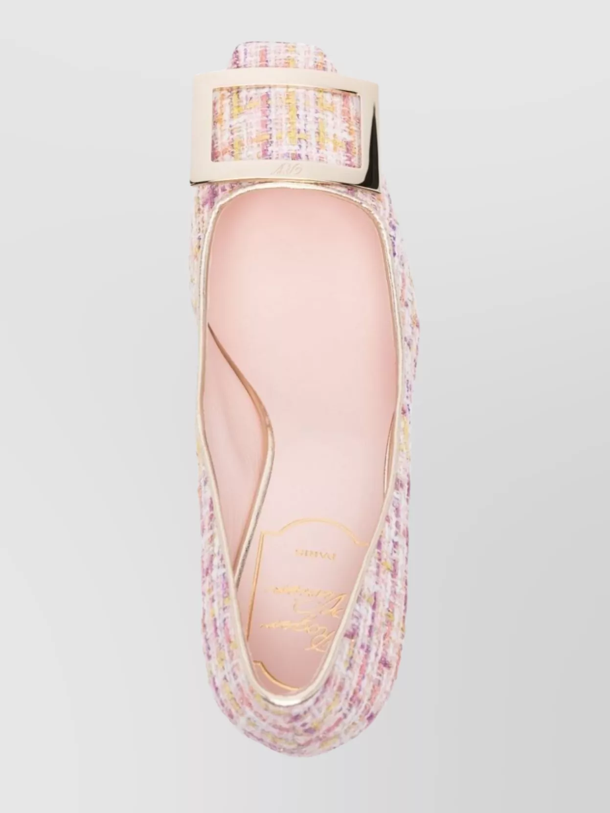 ROGER VIVIER KNITTED PUMPS WITH SQUARE BUCKLE AND POINTED TOE