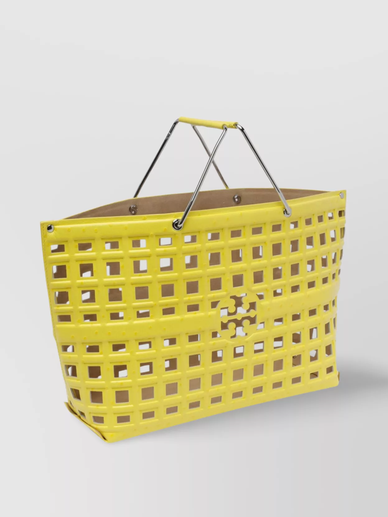 【TORY BURCH】OSTRICH MARKET TOTE BAG Tory Burch Ostrich market tote metal handles | The Fashion