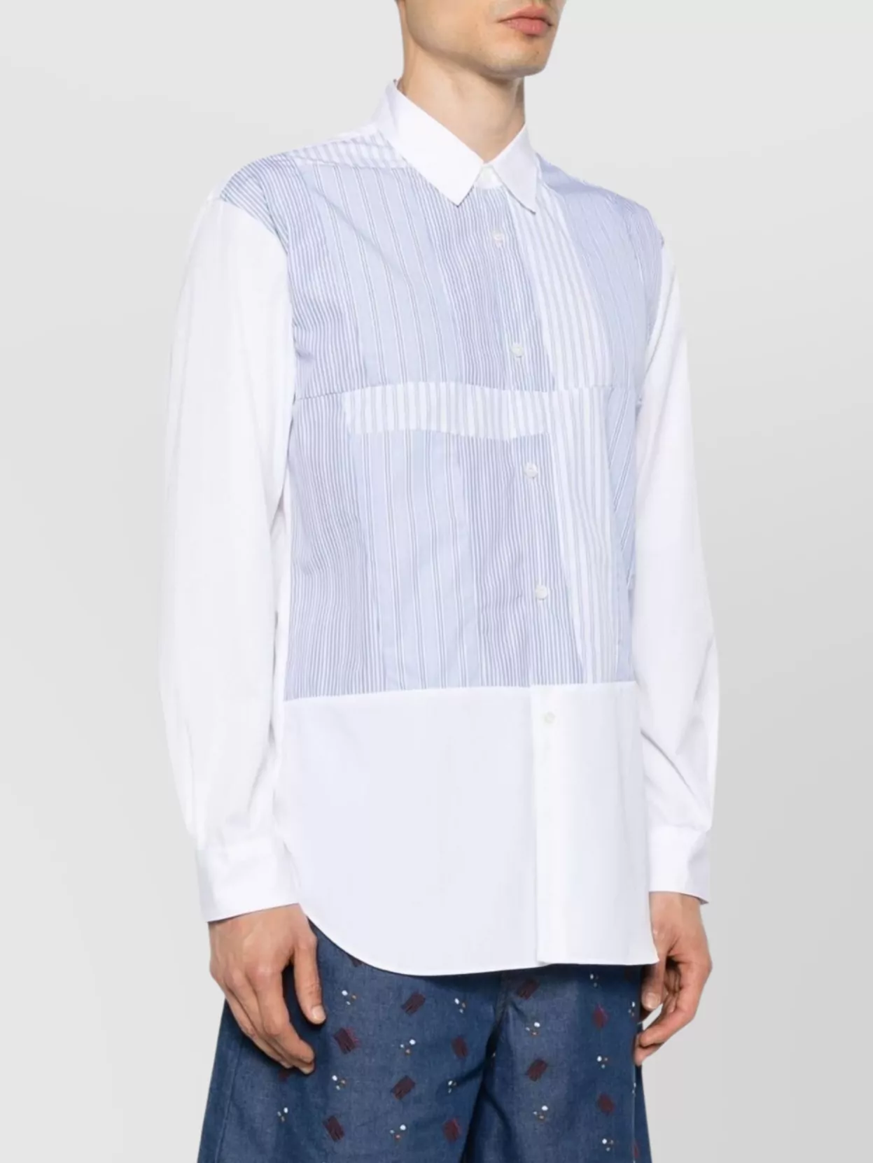 Comme Des Garçons Striped Detail Box-Pleat Shirt