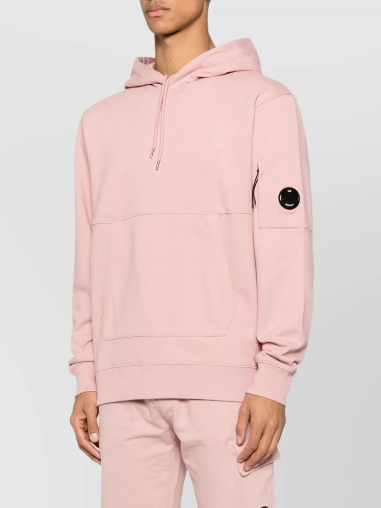 C.p. Company Flamingo Pink Hooded Sweatshirt With Logo Print In Pink
