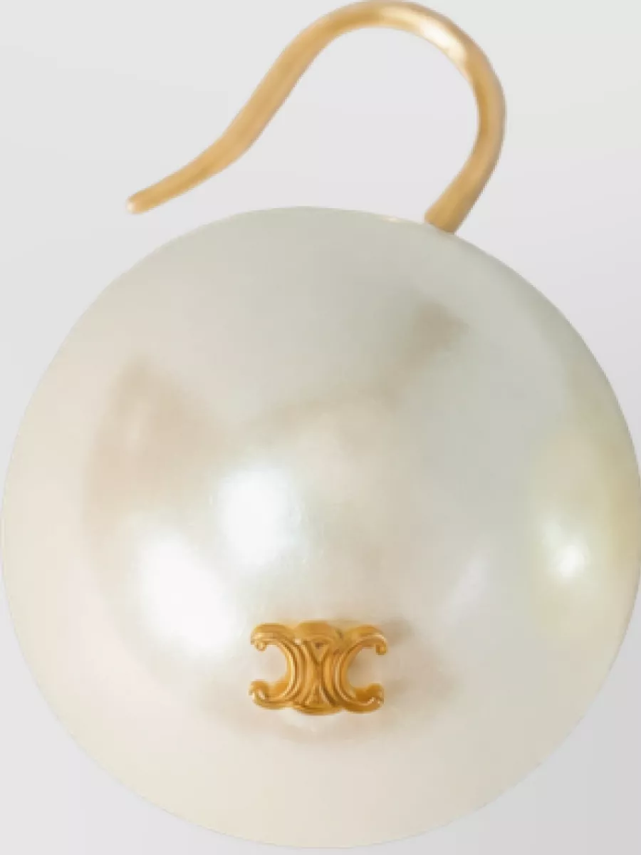 Celine resin pearl drop earrings