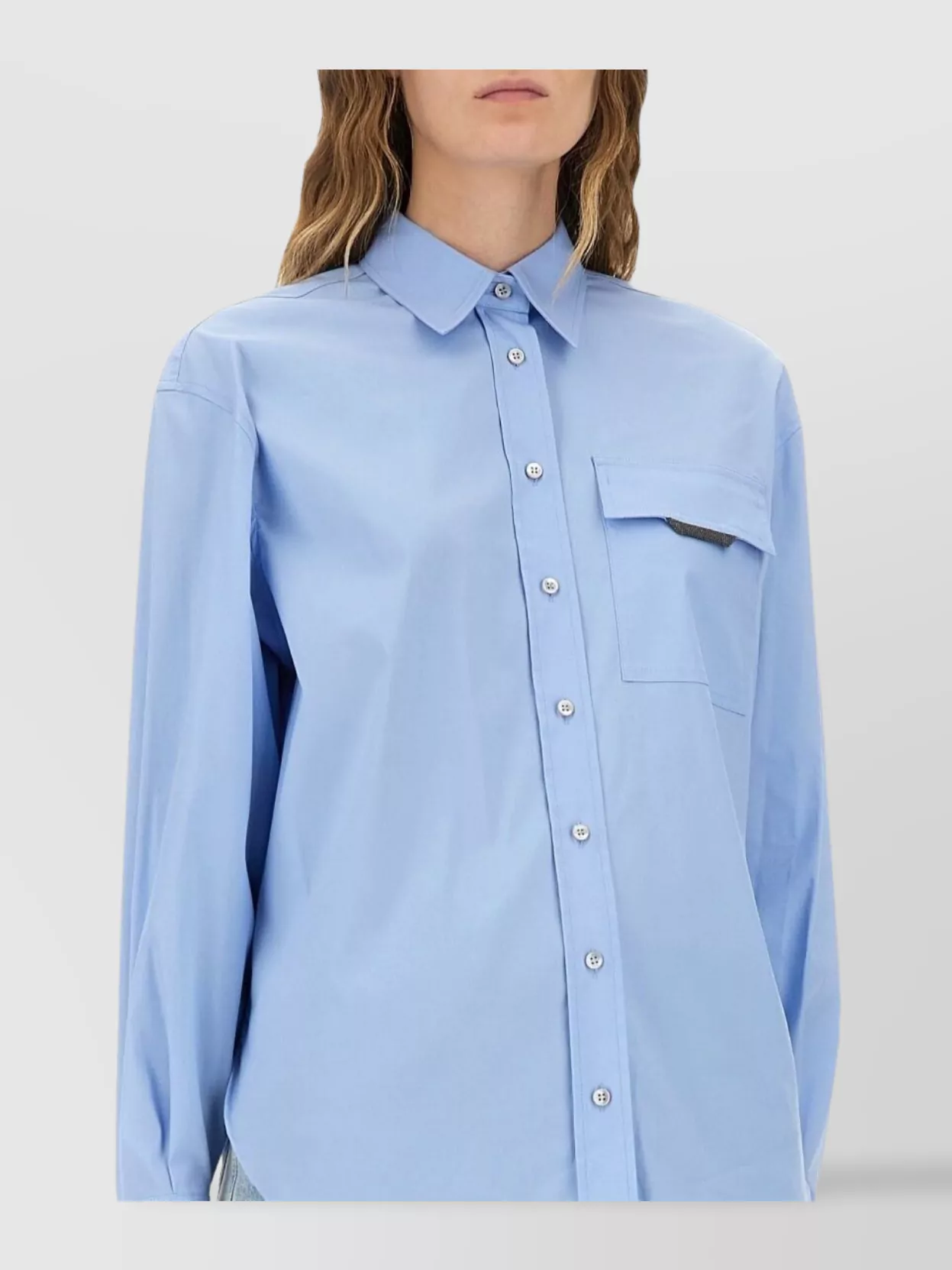 Brunello Cucinelli Shirt Featuring Shiny Flap Detail
