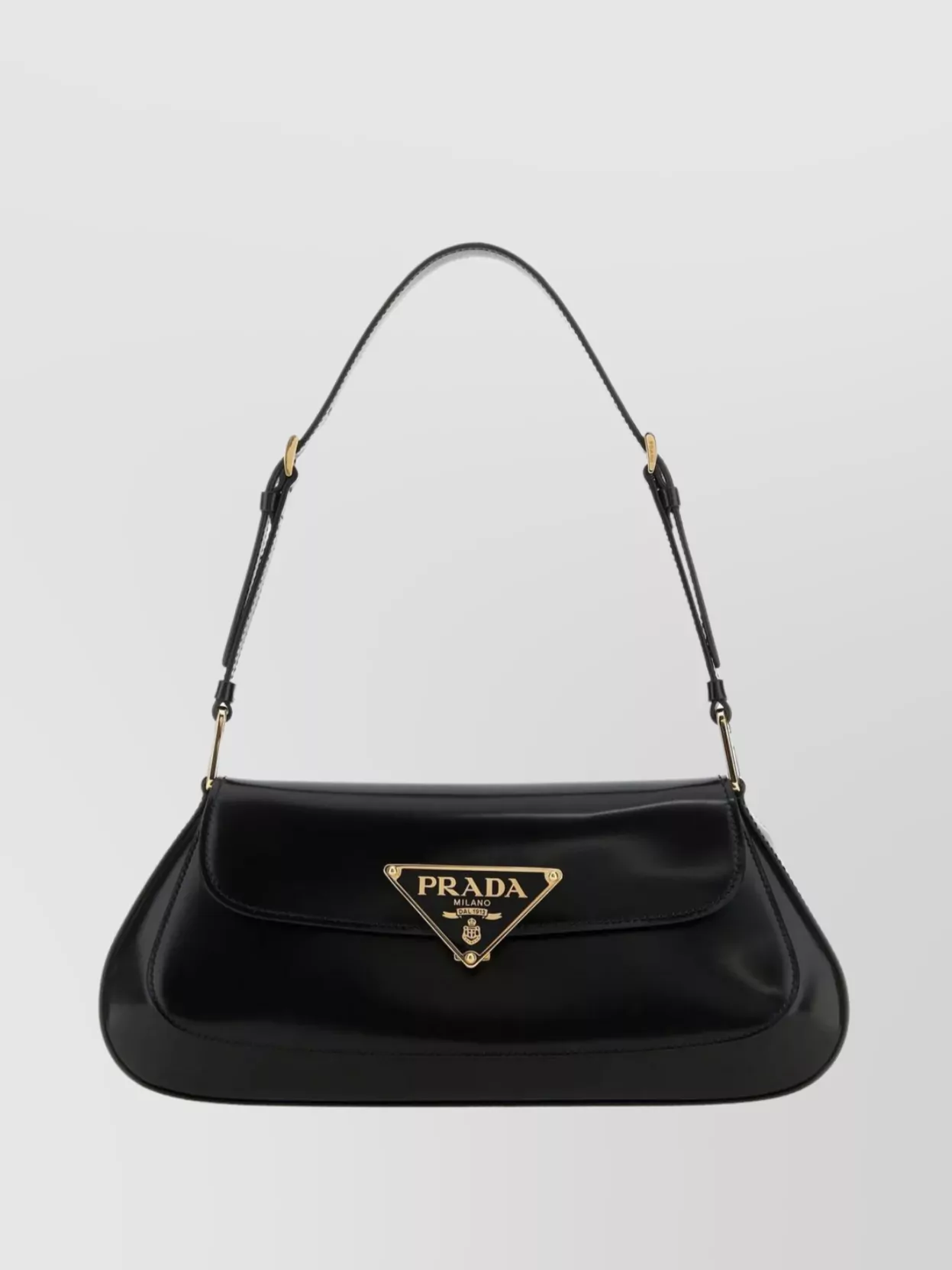 Shop Prada Smooth Leather Shoulder Bag With Adjustable Handle