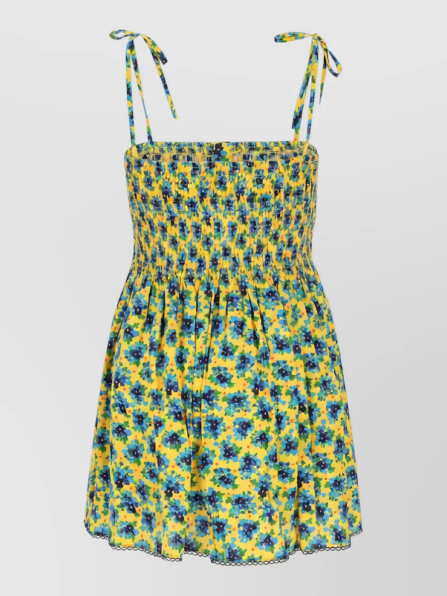 Miu Miu Silk floral print sleeveless mini dress
