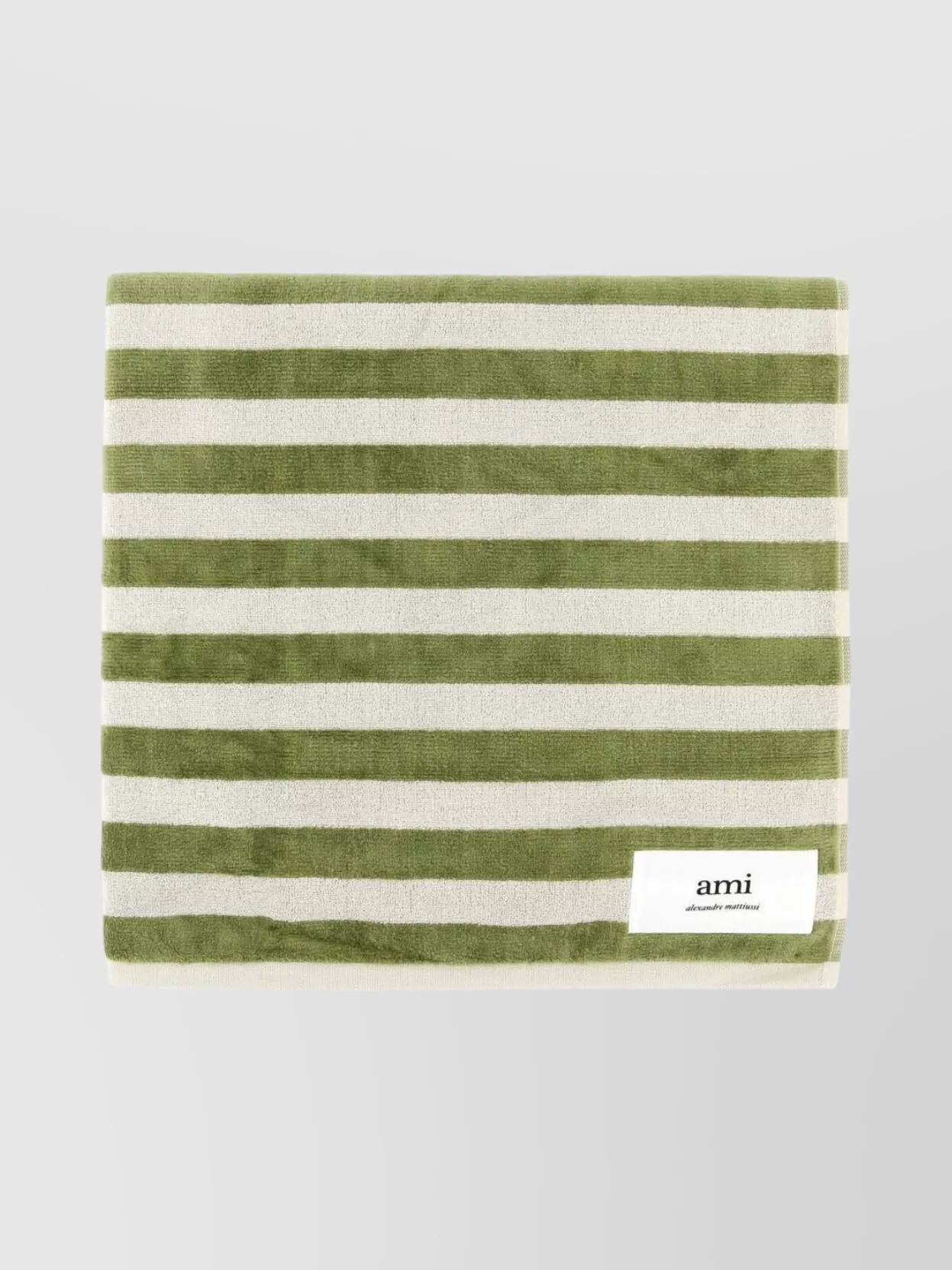 Shop Ami Alexandre Mattiussi Striped Terry Fabric Beach Towel With Fringed Edges