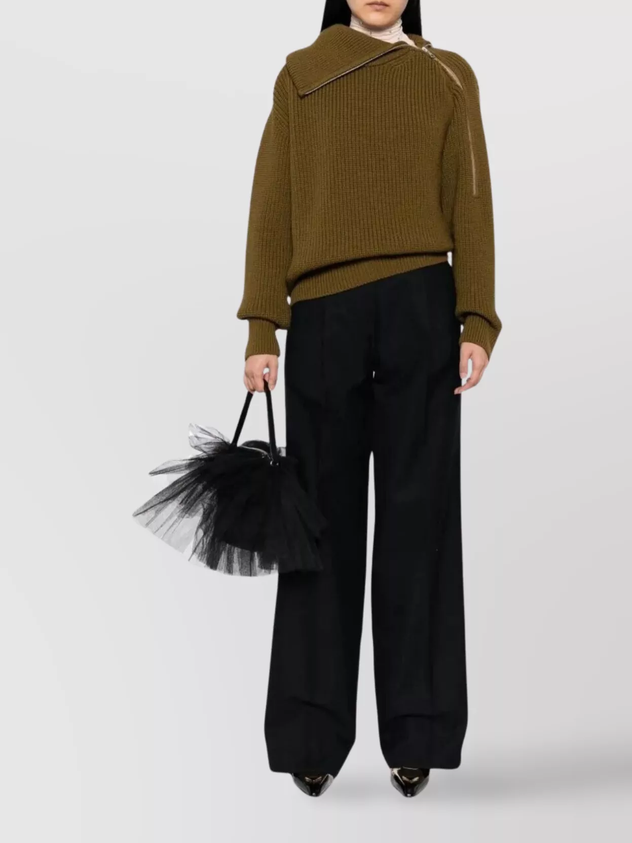 Dries Van Noten Wide Leg Trousers Pleated Front In Black